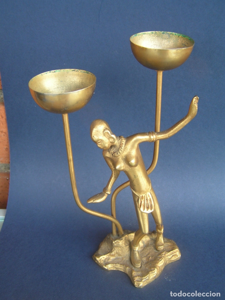Antig&uuml;edades: CANDELABRO ART-D&Eacute;CO. 15,5 cm. - Foto 3
