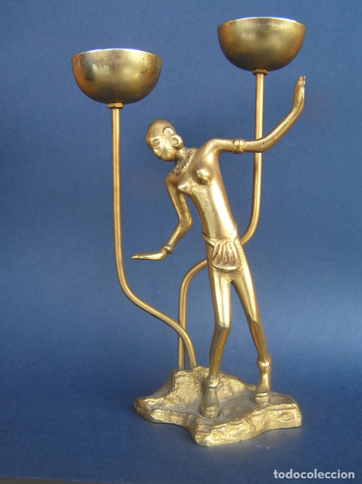 Antig&uuml;edades: CANDELABRO ART-D&Eacute;CO. 15,5 cm. - Foto 1