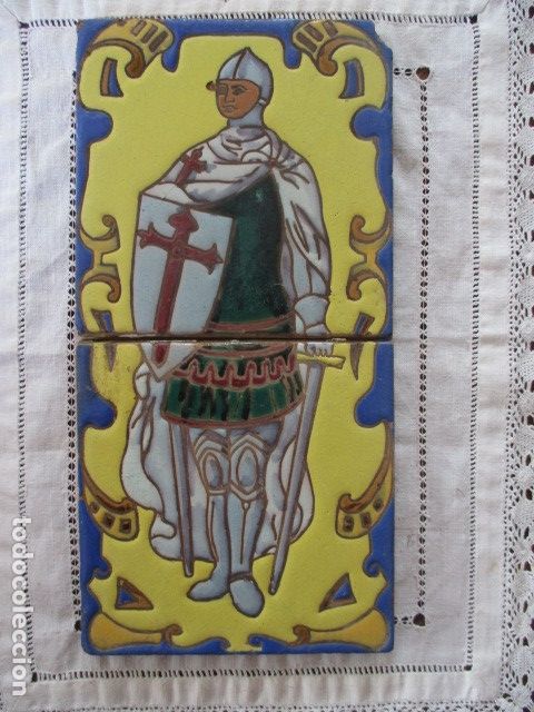 Antig&uuml;edades: Pareja de azulejos cuerda seca - Foto 1