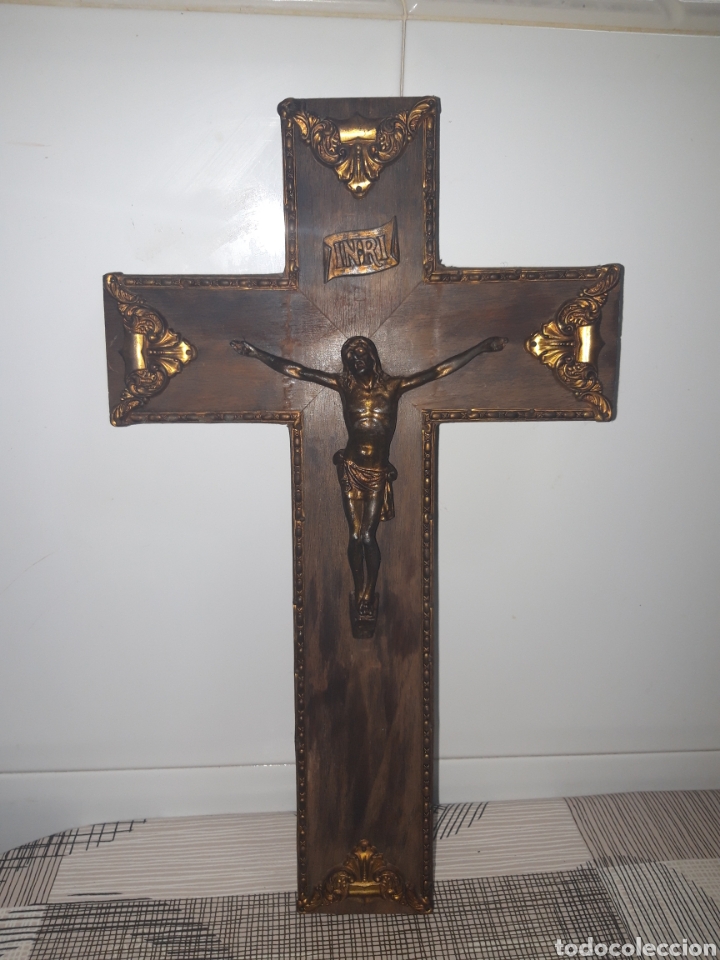 Antig&uuml;edades: Cruz de Madera Jesucristo - Foto 2