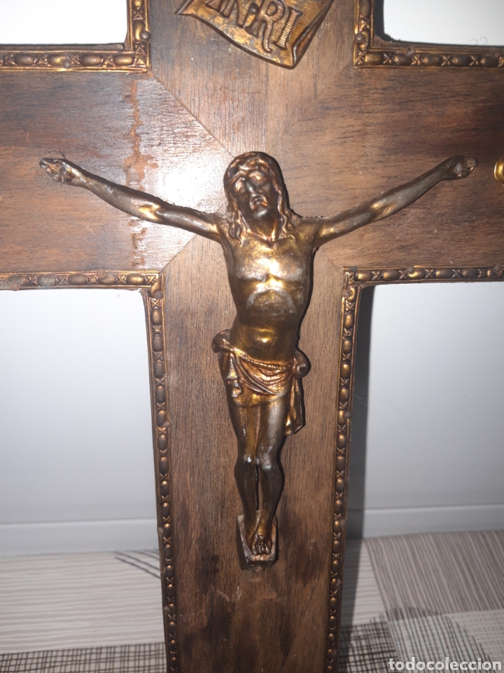 Antig&uuml;edades: Cruz de Madera Jesucristo - Foto 1
