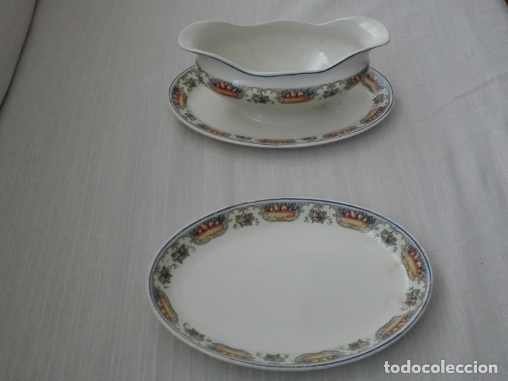 Antig&uuml;edades: SALSERA Y BANDEJA PEQUE&Ntilde;A IT SANTANDER - Foto 1