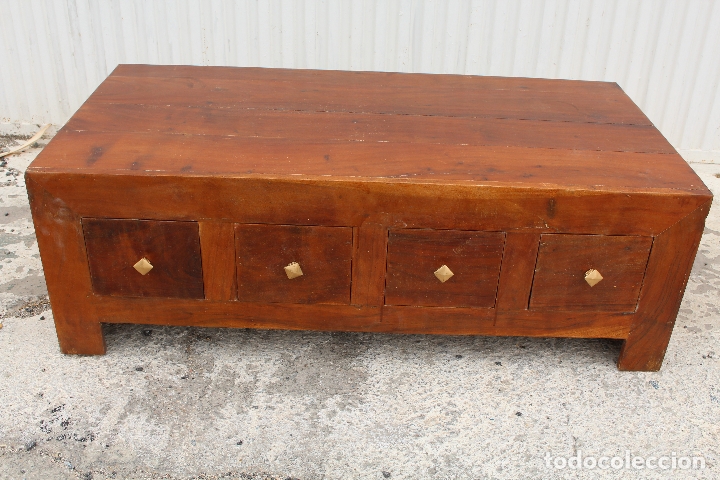 Antig&uuml;edades: mueble mesa baja en madera - Foto 1