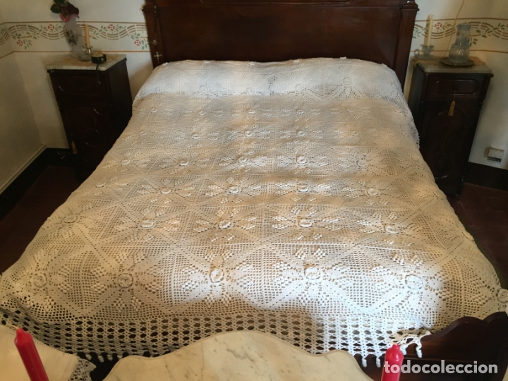 antigua colcha / cubrecamas de cama de matrimon - Compra venta en  todocoleccion