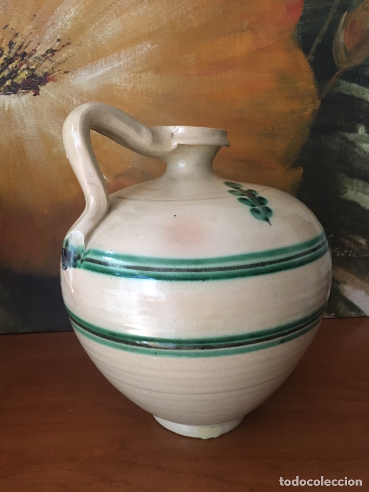 Antig&uuml;edades: C&aacute;ntaro barro , crema y verde - Foto 3