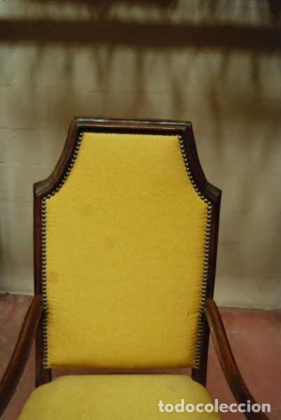 Antig&uuml;edades: Sill&oacute;n tapizado en ocre amarillo - Foto 4