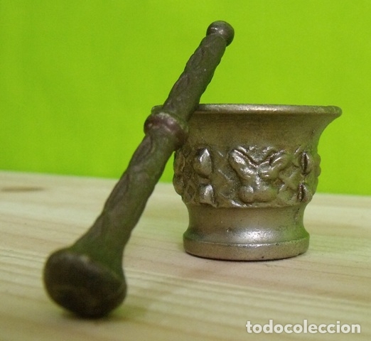 Antig&uuml;edades: Peque&ntilde;o Almirez Mortero con Maja - Foto 1