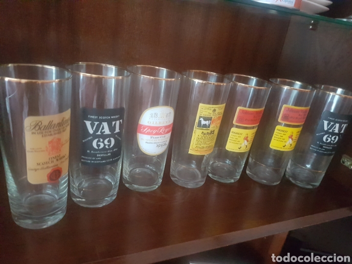 Antig&uuml;edades: Lote 7 vasos de publicidad - Foto 1