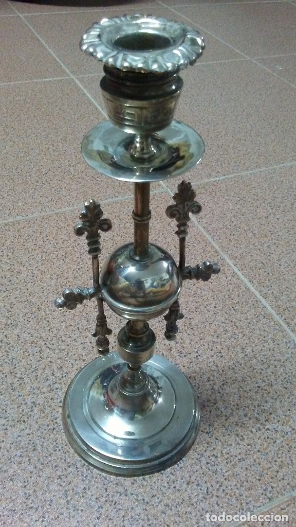 Antig&uuml;edades: CANDELABRO ANTIGUO DE PLATA MENESES - Foto 1