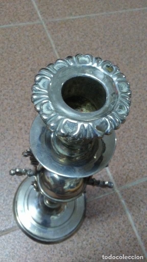 Antig&uuml;edades: CANDELABRO ANTIGUO DE PLATA MENESES - Foto 2