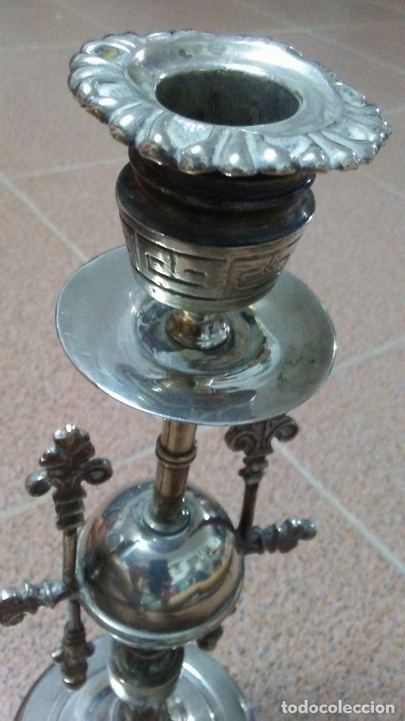 Antig&uuml;edades: CANDELABRO ANTIGUO DE PLATA MENESES - Foto 9