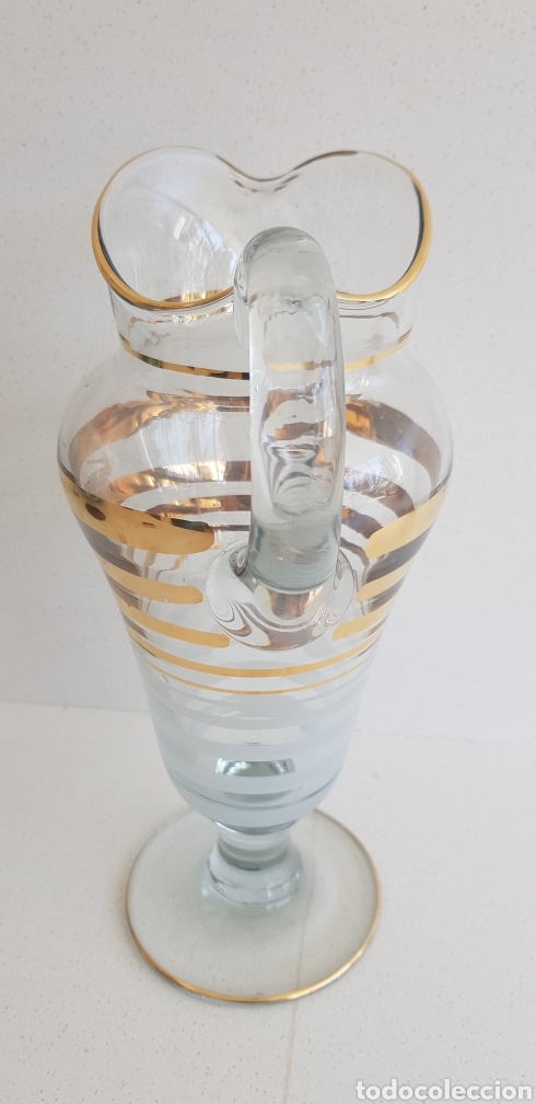 Antig&uuml;edades: Jarra de cristal dorada - Foto 2