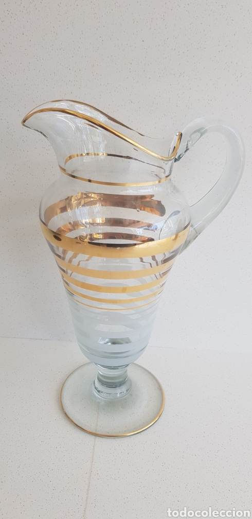 Antig&uuml;edades: Jarra de cristal dorada - Foto 1