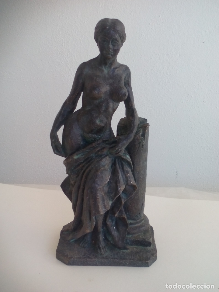 Oggetti Antichi: FIGURA O ESCULTURA DE MUJER DESNUDA, FIRMADA A. SANCHIZ EN RESINA O SIMILAR CREO QUE AURELIO SANCHIZ