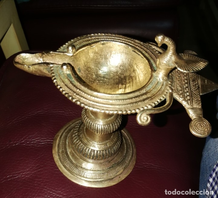 Antig&uuml;edades: lamparita de aceite en  bronce - Foto 1