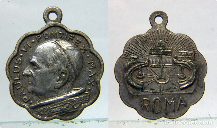Antig&uuml;edades: MEDALLA RELIGIOSA DE PABLO VI PLATA - Foto 1