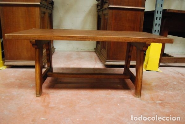 Antig&uuml;edades: Mesa baja de madera rectangular en estilo castellano - Foto 2