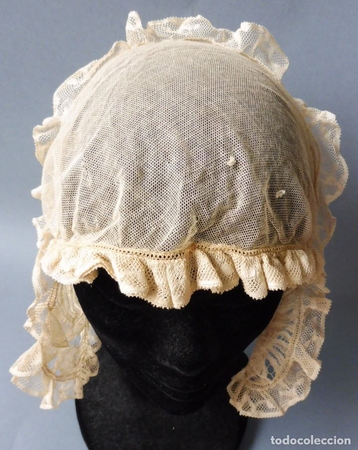 Antig&uuml;edades: ANTIGUO GORRO DE ENCAJE  PPIO.S.XX - Foto 5