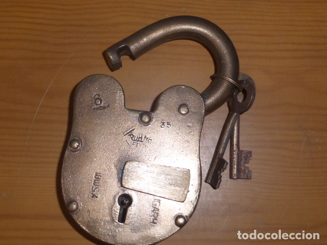 Antig&uuml;edades: CANDADO CON DOS LLAVES, FUNCIONANDO - Foto 3