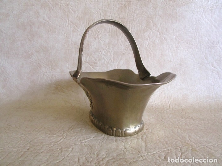 Antig&uuml;edades: ANTIGUA CESTA DE BRONCE 20 CM - Foto 4