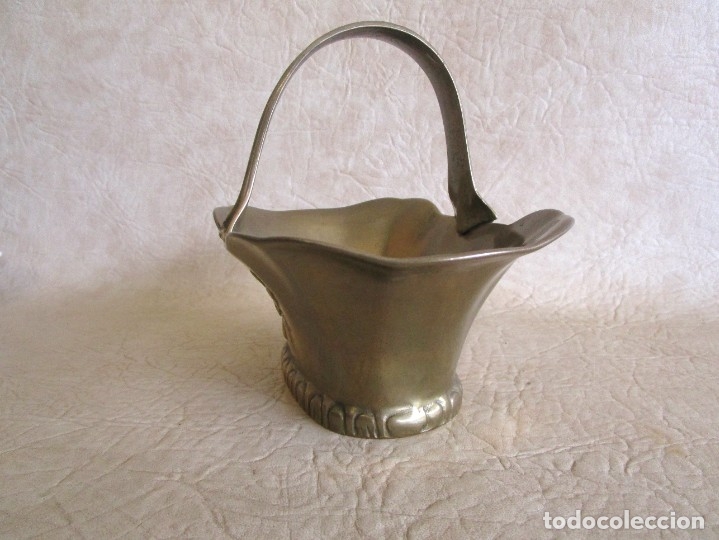 Antig&uuml;edades: ANTIGUA CESTA DE BRONCE 20 CM - Foto 6
