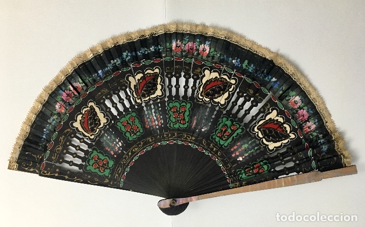 Antig&uuml;edades: Abanico antiguo. Madera y n&aacute;car - Foto 1