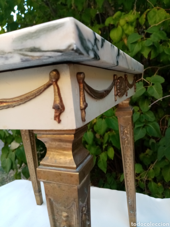 Antig&uuml;edades: Mesa bronce y marmol - Foto 2