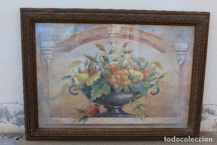 Antig&uuml;edades: marco de madera con lamina - Foto 3