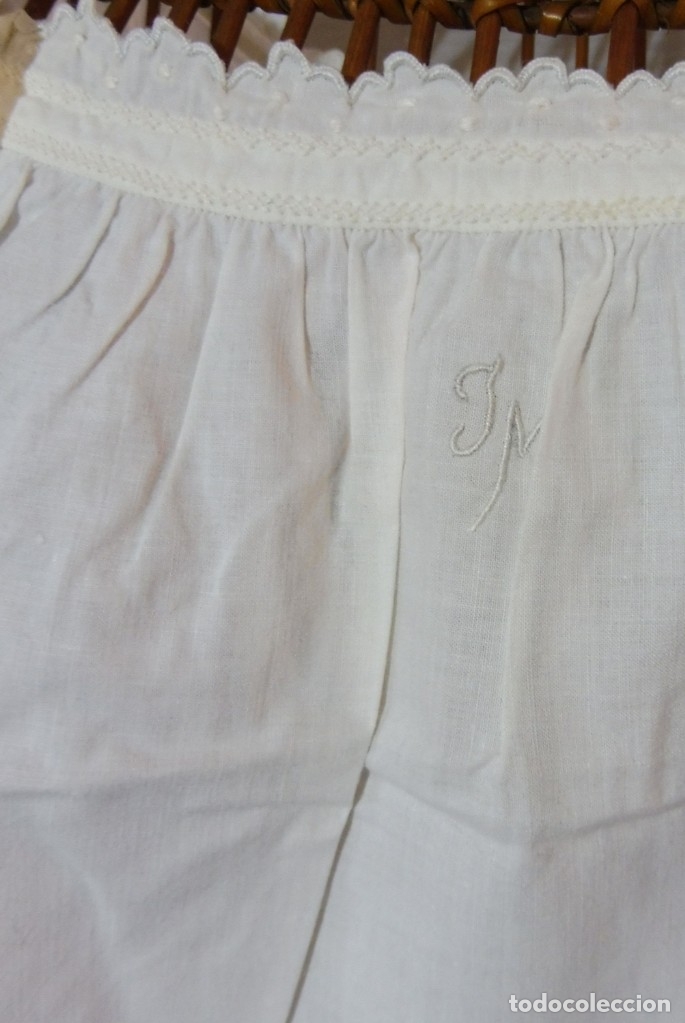Antig&uuml;edades: ANTIGUO CAMIS&Oacute;N DE ALGOD&Oacute;N CON BORDADOS S.XIX - Foto 2