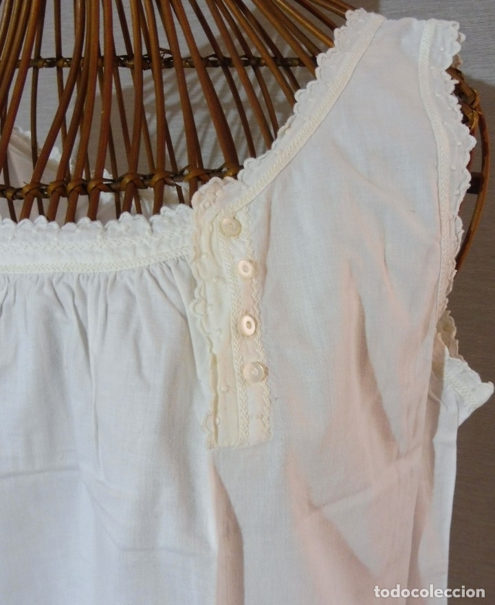 Antig&uuml;edades: ANTIGUO CAMIS&Oacute;N DE ALGOD&Oacute;N CON BORDADOS S.XIX - Foto 6