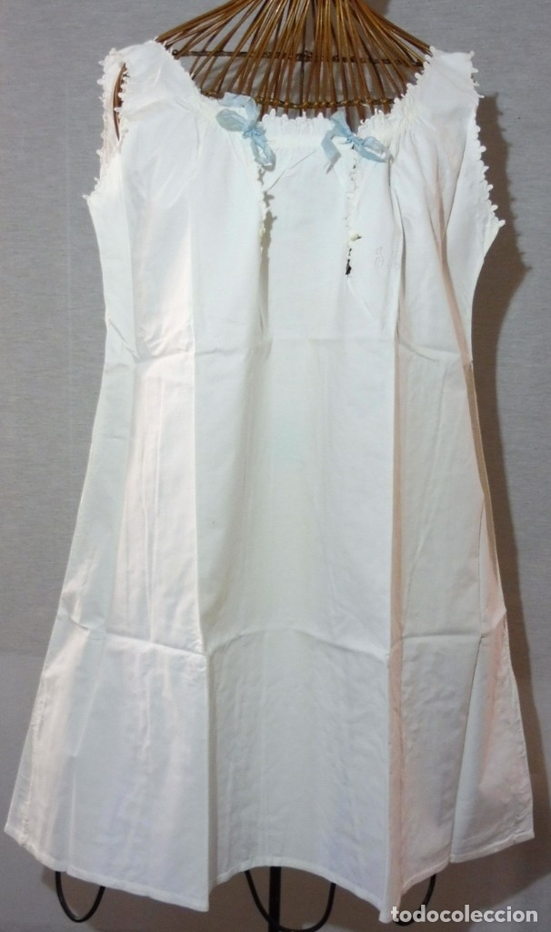 Antig&uuml;edades: ANTIGUO CAMIS&Oacute;N DE ALGOD&Oacute;N CON BORDADOS S.XIX - Foto 3