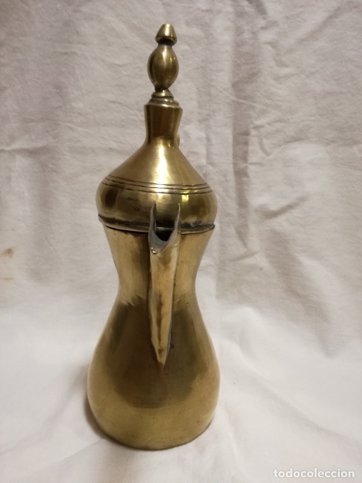 Antig&uuml;edades: 2 CAFETERA / TETERA ARABE DALLAH DE BRONCE / LATON - CON SELLOS - Foto 7