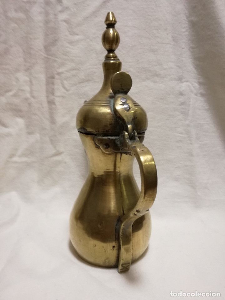 Antig&uuml;edades: 2 CAFETERA / TETERA ARABE DALLAH DE BRONCE / LATON - CON SELLOS - Foto 14