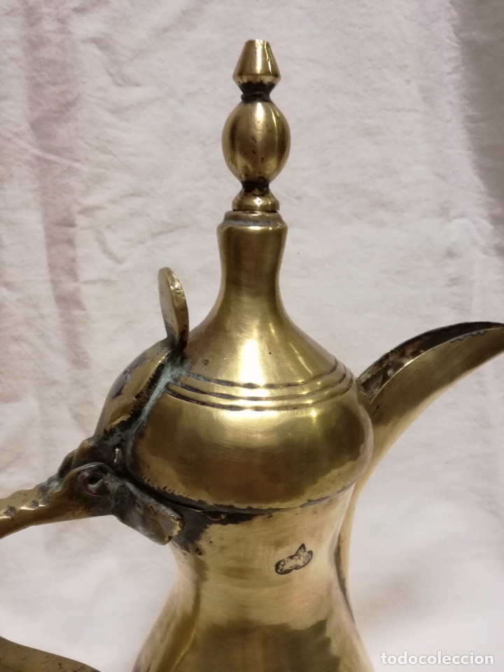 Antig&uuml;edades: 2 CAFETERA / TETERA ARABE DALLAH DE BRONCE / LATON - CON SELLOS - Foto 18
