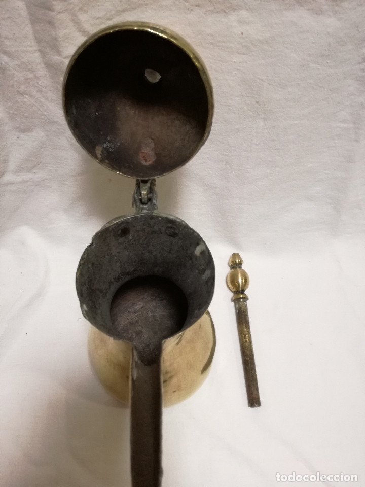 Antig&uuml;edades: 2 CAFETERA / TETERA ARABE DALLAH DE BRONCE / LATON - CON SELLOS - Foto 20