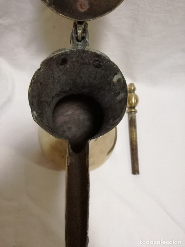 Antig&uuml;edades: 2 CAFETERA / TETERA ARABE DALLAH DE BRONCE / LATON - CON SELLOS - Foto 22