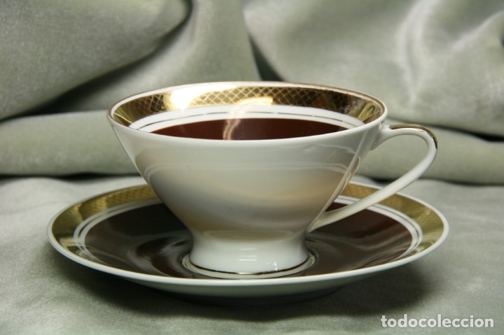 Oggetti Antichi: Taza y Plato Art Dec&oacute; de porcelana