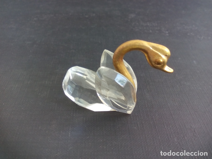 Antiquit&auml;ten: CISNE, MINIATURA DE CRISTAL, CON DETALLES DORADOS, DECORACI&Oacute;N, CASA MU&Ntilde;ECAS..