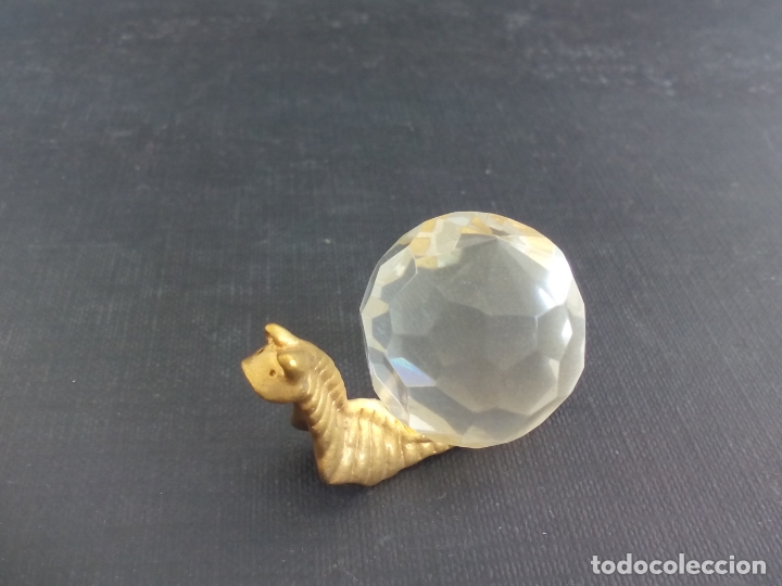 Antiquit&auml;ten: caracol, MINIATURA DE CRISTAL, CON DETALLES DORADOS, DECORACI&Oacute;N, CASA MU&Ntilde;ECAS..