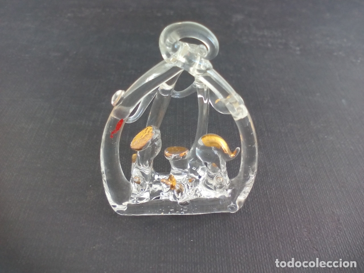 Antiquit&eacute;s: PORTAL DE BELEN, NACIMIENTO, MINIATURA DE CRISTAL, CON DETALLES DORADOS, DECORACI&Oacute;N, CASA MU&Ntilde;ECAS..