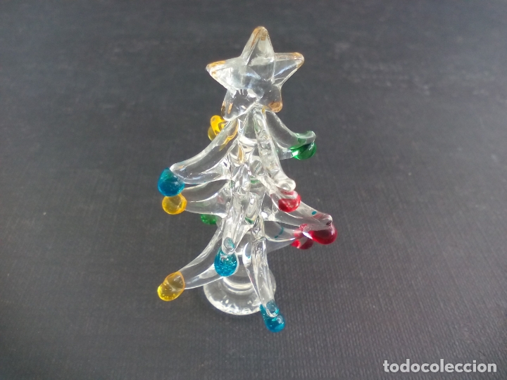 Antiques: &Aacute;RBOL DE NAVIDAD, MINIATURA DE CRISTAL , DECORACI&Oacute;N, CASA MU&Ntilde;ECAS...