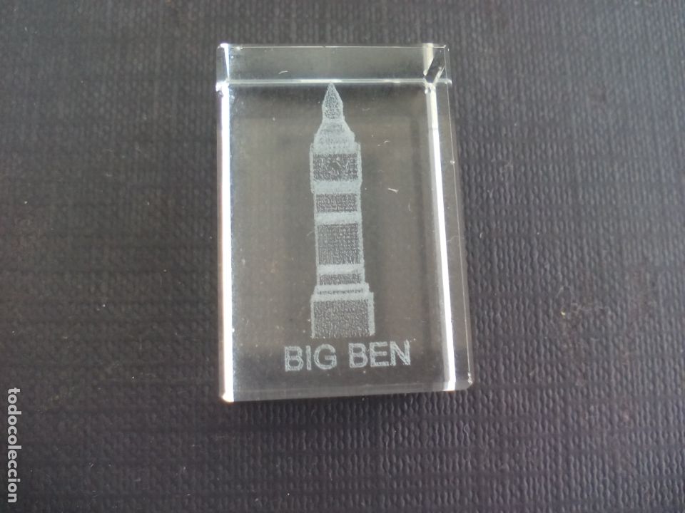 Antiques: RELOJ BIG BEN GRABADO AL LASER, MINIATURA DE CRISTAL , DECORACI&Oacute;N, CASA MU&Ntilde;ECAS...