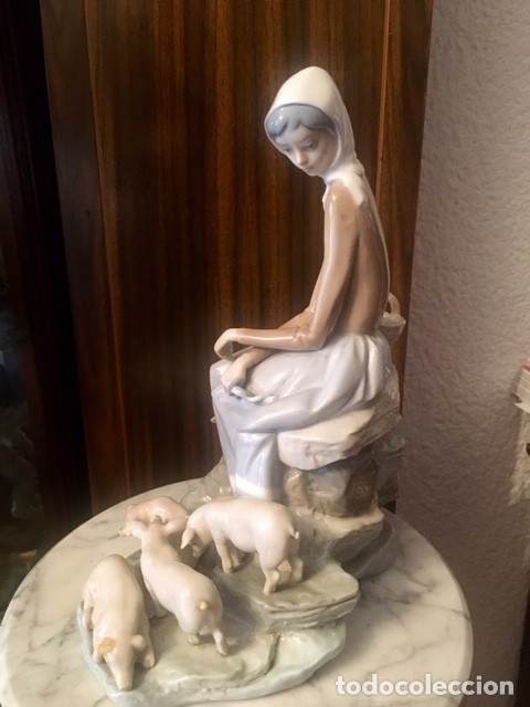 Antig&uuml;edades: MUCHACHA CUIDANDO CERDOS - Foto 4