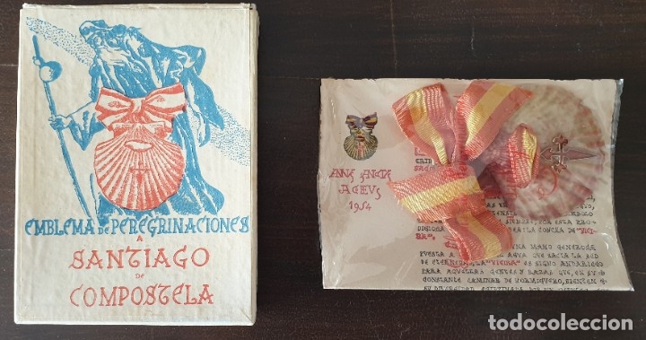 Antig&uuml;edades: Insignia de peregrino jacobeo 1954 - Foto 2