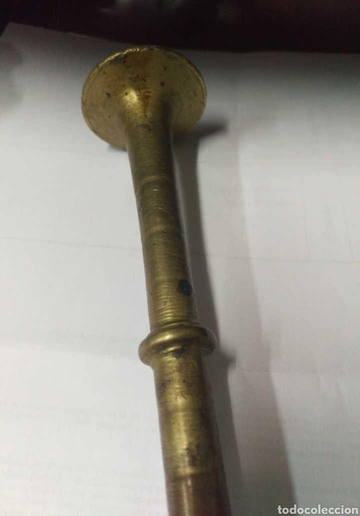 Antig&uuml;edades: Antigua mano para mortero de bronce - Foto 6