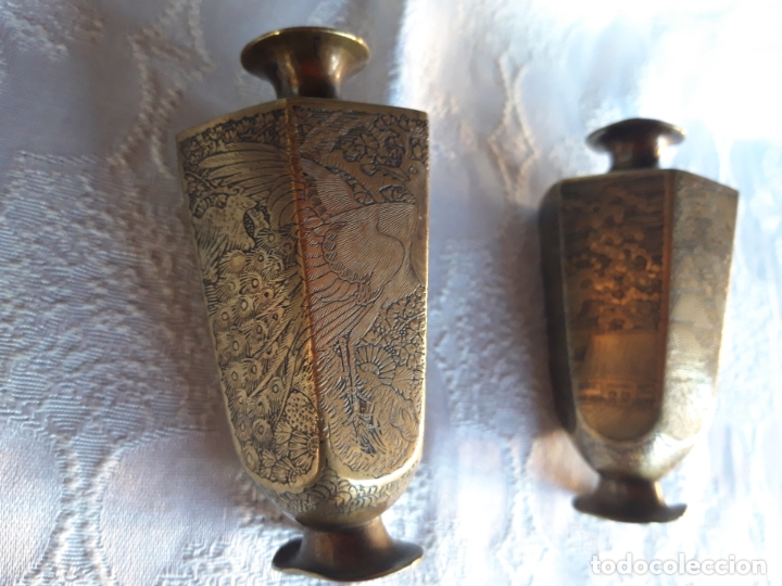 Antig&uuml;edades: Jarrones bronce japoneses peque&ntilde;os - Foto 2