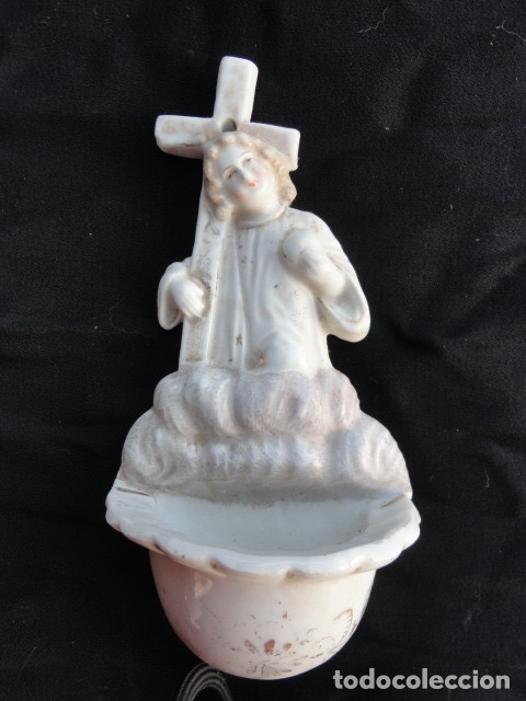 Antig&uuml;edades: ANTIGUA BENDITERA DE PORCELANA. - Foto 1