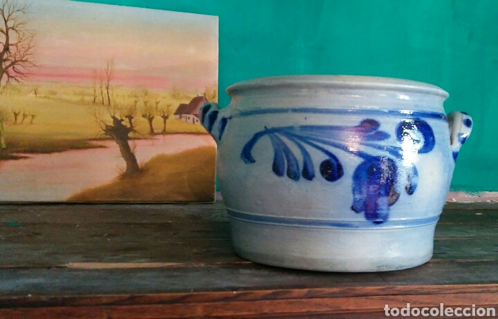 Antig&uuml;edades: Tarro o bote grande en gres - 21.5 cm - Foto 1