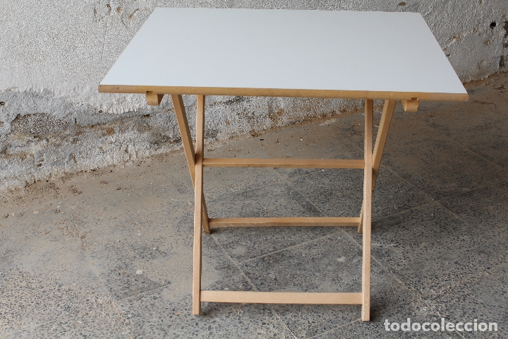 Antig&uuml;edades: mesa de madera plegable - Foto 2