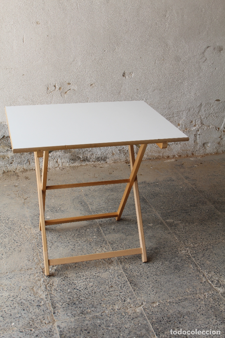 Antig&uuml;edades: mesa de madera plegable - Foto 3